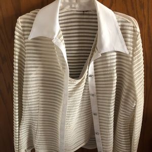 Beautiful white 2 piece blouse set L-XL